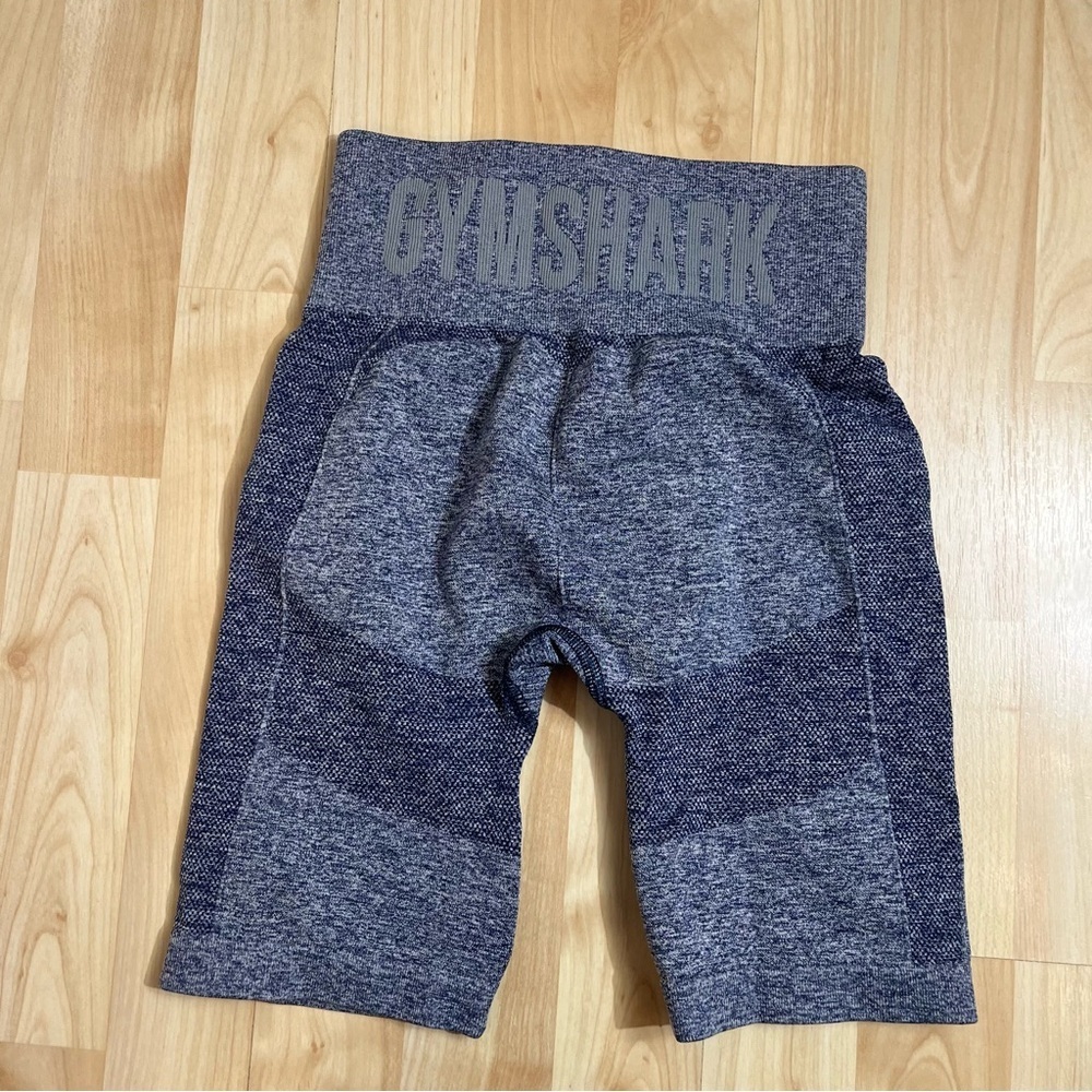 Gymshark bike Womens shorts in a‎ gray/navy marl seamless knit size XS